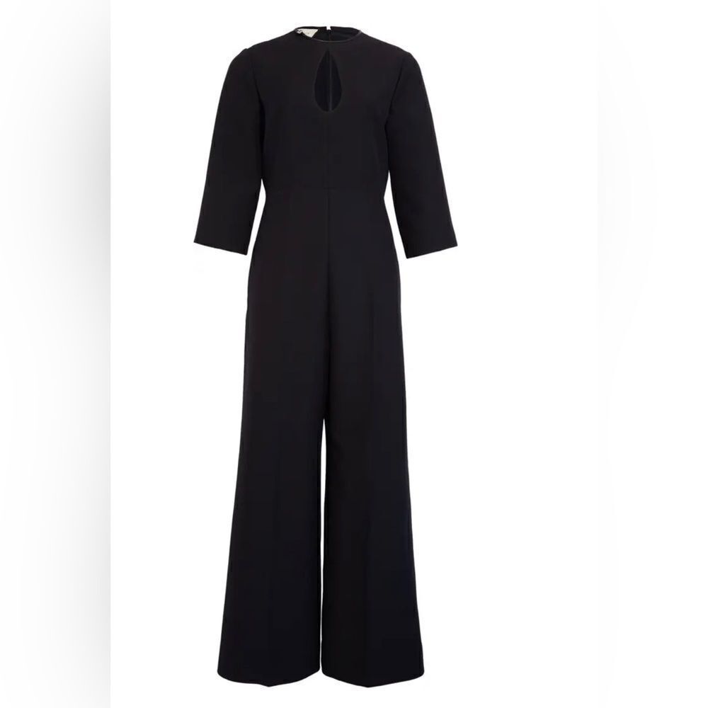Gucci Keyhole Wool & Silk Crepe Cady Crop Jumpsuit